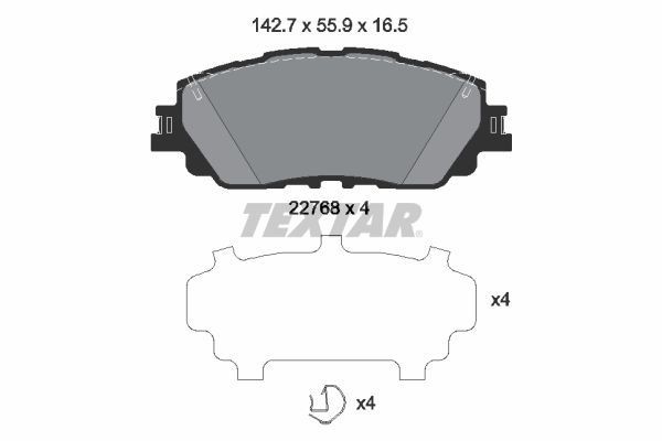 TEXTAR Brake pad set 2276801 2276801 TEXTAR brake pads for TOYOTA URBAN CRUISER