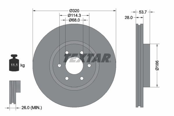 TEXTAR Disque de frein 92296503 Nissan NV400 Disque TEXTAR 92296503