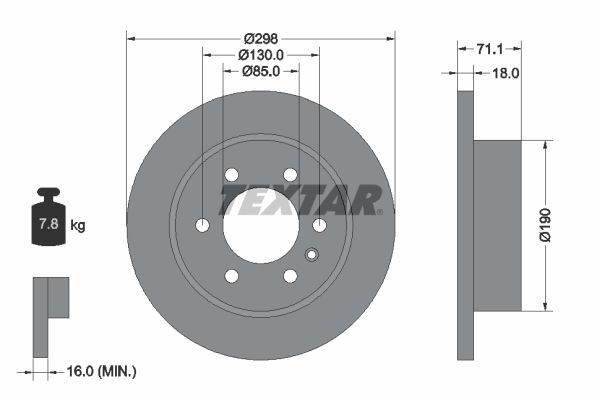 TEXTAR Remschijf 92301103 Ford USA THUNDERBIRD Remschijven set TEXTAR 92301103