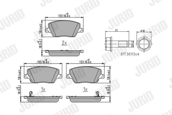 JURID Remblokken 573626J Remblokkenset JURID A.721 573626J goedkoop