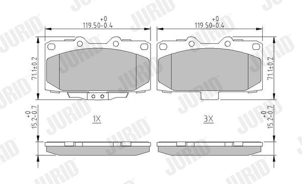 JURID Kit pastiglie freni 573736J 573736J costo Pastiglie freno sportive SUBARU JUSTY JURID