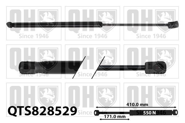 Gasveer achterklep QUINTON HAZELL QTS828529 QUINTON HAZELL QTS828529: Gasveer kofferbak Kia SPORTAGE 2001