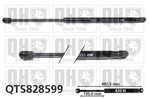 QUINTON HAZELL Pneumatická prużina, Batożinový / nákladný priestor QTS828599 QUINTON HAZELL QTS828599 Sprężyna gazowa pokrywy bagażnika Skoda Fabia 3 originálne cena