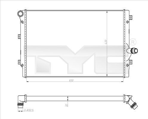 TYC Radiatore motore 702-0024-R 702-0024-R costo Radiatore TYC CHEVROLET CORVETTE