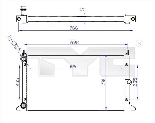 TYC Radiateur 737-0043-R Volkswagen LUPO Radiateur, koelvloeistof TYC 737-0043-R