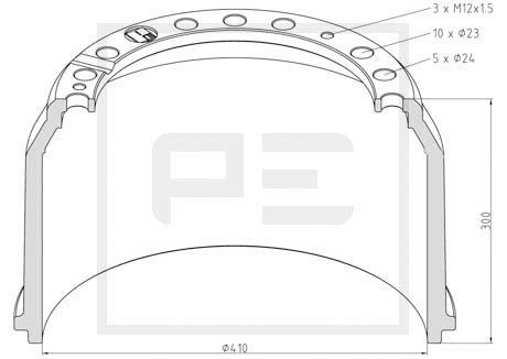 PETERS ENNEPETAL Piduritrummel 036.403-97A Piduritrummel PETERS ENNEPETAL Kia SPORTAGE 036.403-97A