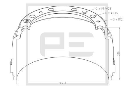 PETERS ENNEPETAL Remtrommel 126.074-97A PETERS ENNEPETAL Trommelrem HONDA 126.074-97A