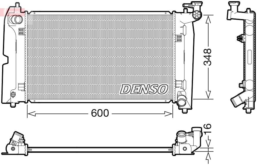 DENSO Radiator, motorkjøling DRM50110 DRM50110 Radiator motor TOYOTA AYGO DENSO