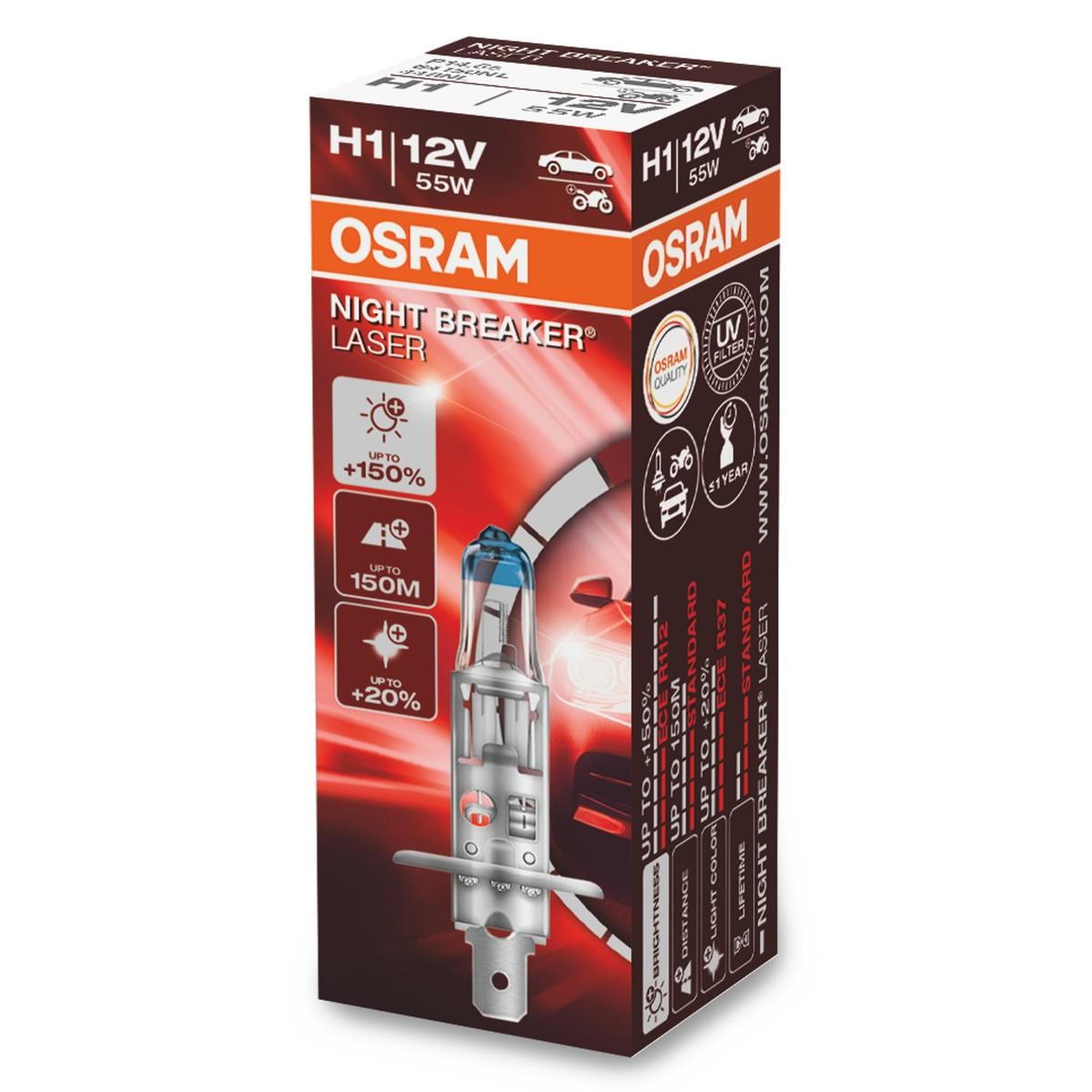 OSRAM Glühlampe, Fernscheinwerfer 64150NL 64150NL OSRAM NIGHT BREAKER LASER next Generation Nebelscheinwerfer Glühlampe ABARTH GRANDE PUNTO kaufen