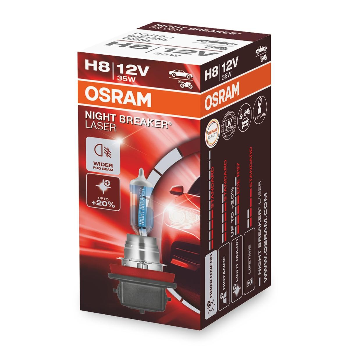 Żiarovka pre diaľkový svetlomet OSRAM 64212NL OSRAM NIGHT BREAKER LASER next Generation 64212NL: Žiarovka hlavného svetlometu Audi A5 2020