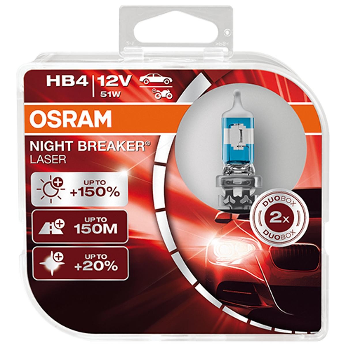 Glödlampa, fjärrstrålkastare OSRAM 9006NL-HCB OSRAM NIGHT BREAKER LASER next Generation 9006NL-HCB: Strålkastarlampor Kia SPORTAGE 2025