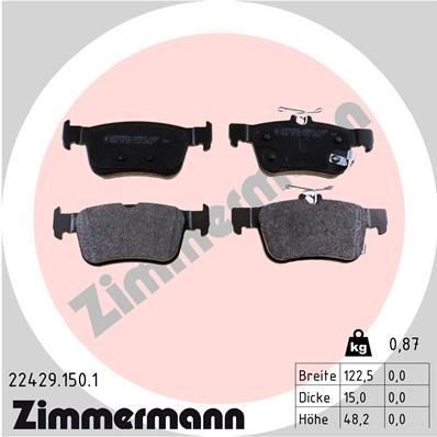 ZIMMERMANN Remblokken 22429.150.1 Honda PILOT Remblok ZIMMERMANN 22429.150.1