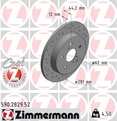 ZIMMERMANN Brake disc 590.2829.52 590.2829.52 ZIMMERMANN brake discs for TOYOTA MR2