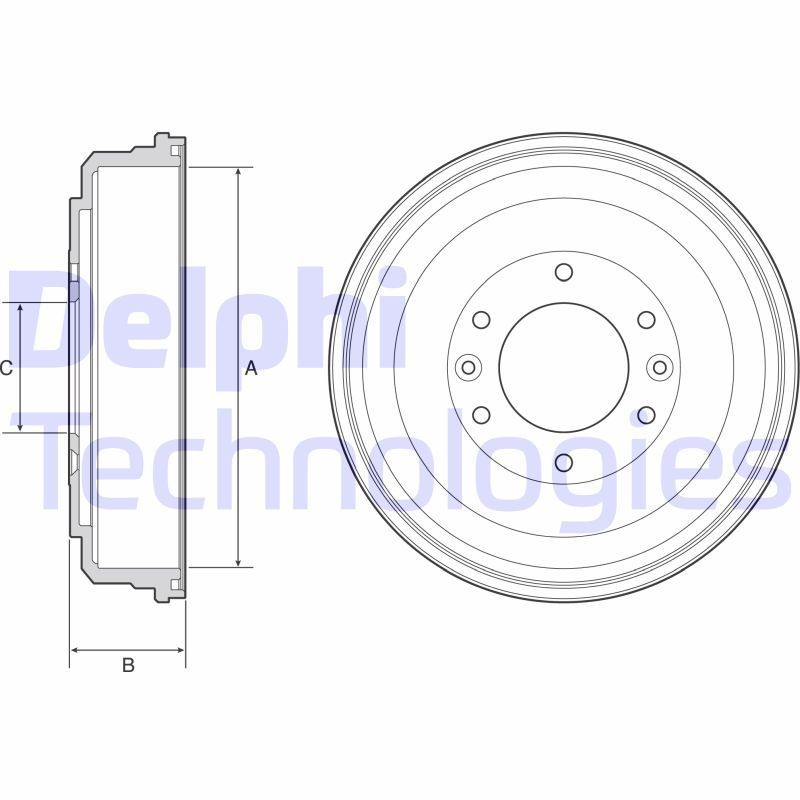 DELPHI Brzdový bubon BF555 DELPHI BF555 Brzdový bubon Hyundai H-1 Cargo za nízku cenu