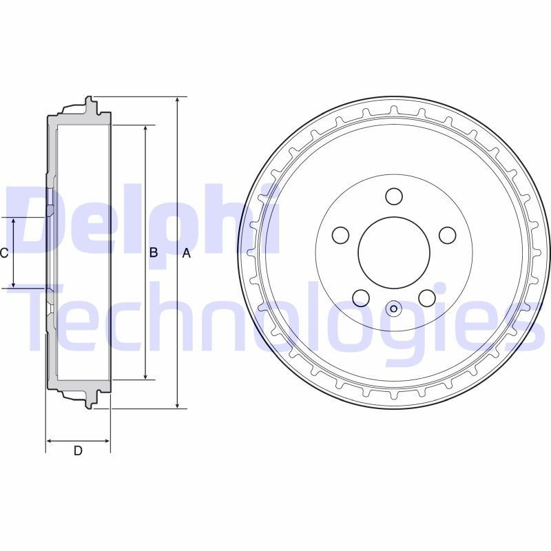DELPHI Bromstrumma BF564 pris Bromstrummor Seat 5P2 BF564 DELPHI