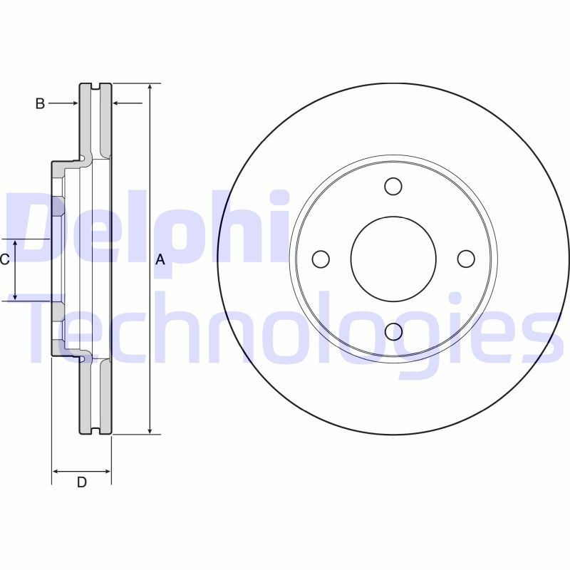 DELPHI Disque de frein BG4953C BG4953C Disque de frein sport FORD FOCUS DELPHI