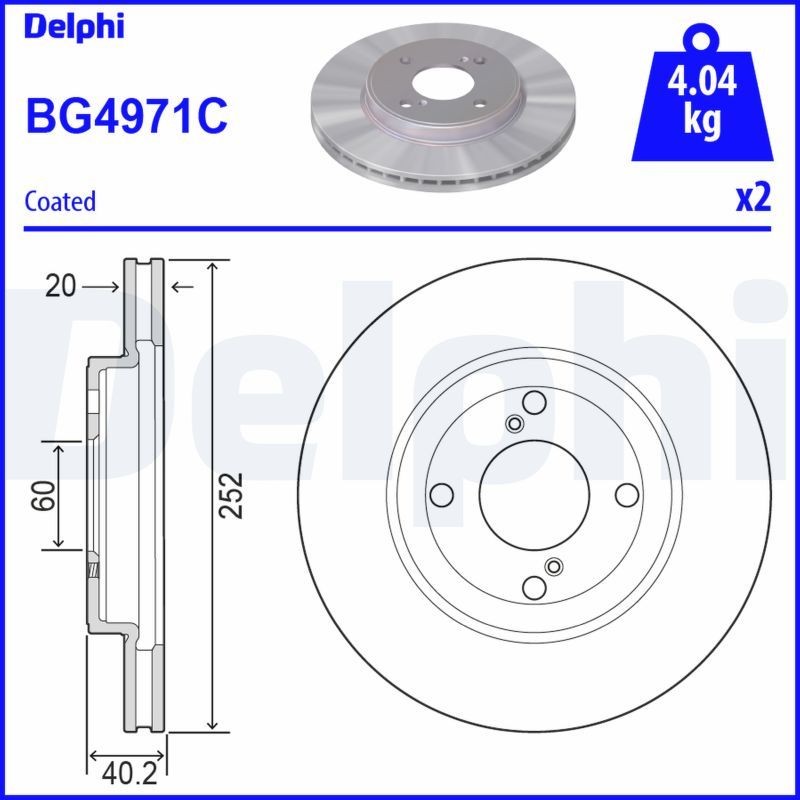 Brake disc DELPHI BG4971C DELPHI BG4971C SUZUKI BALENO 2022 brake discs price