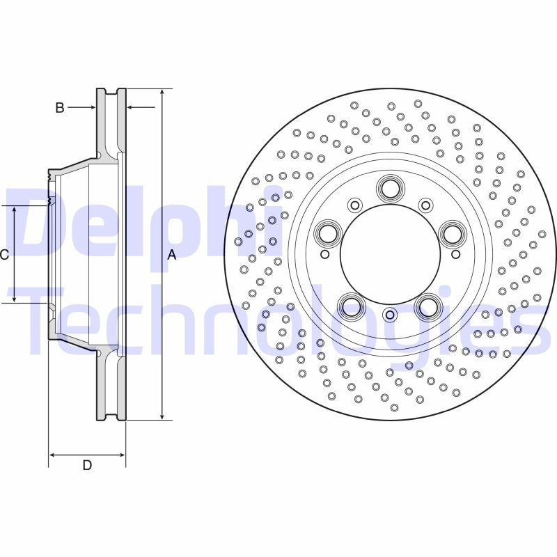 DELPHI Remschijf BG9226C Porsche 718 Sportremschijven DELPHI BG9226C