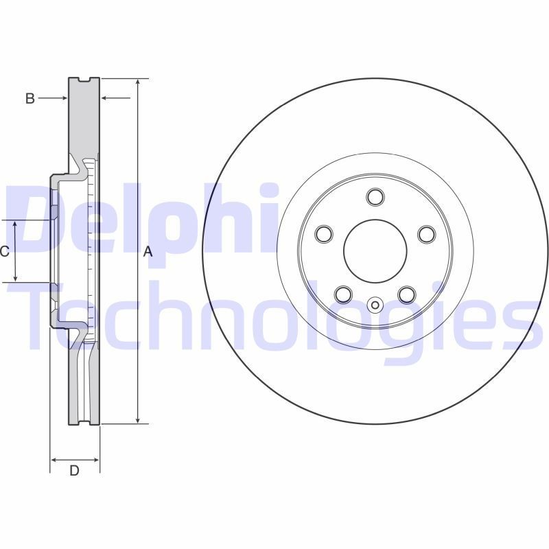 DELPHI Brake disc BG9231C DELPHI BG9231C Volvo S90 2 brake discs
