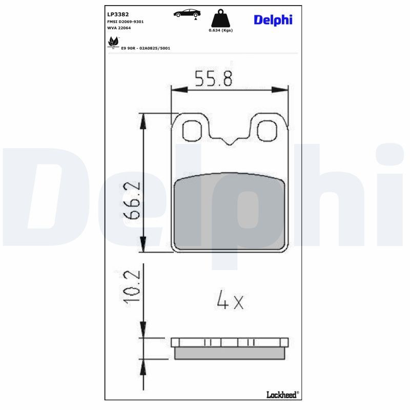 DELPHI Plaquettes de frein LP3382 LP3382 Plaquettes de frein DELPHI CHEVROLET C1500