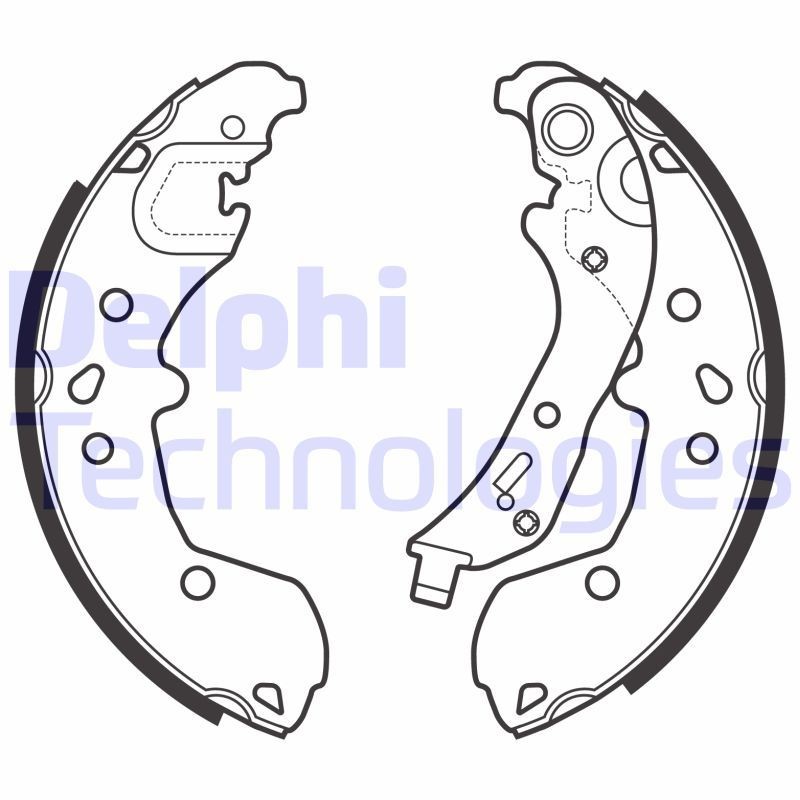 Bremsesko sett DELPHI LS2148 DELPHI LS2148 Bremseskosett foran og bak Skoda FABIA 2023