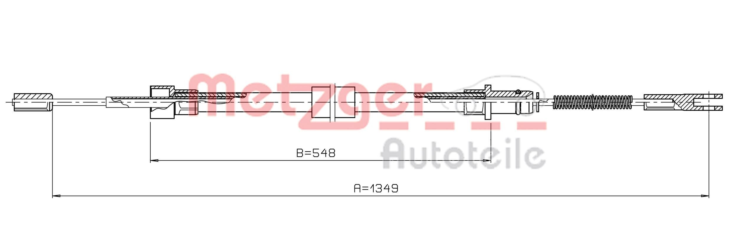 METZGER Hand brake cable 10.7814 METZGER 10.7814 genuine Porsche 986 handbrake cable price