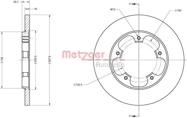METZGER Disco freno 6110816 6110816 costo Dischi freno sportivi SUZUKI SWIFT METZGER