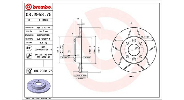 MAGNETI MARELLI Bremseskive 360406042105 MAGNETI MARELLI Sports bremseskiver DACIA 360406042105