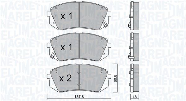 MAGNETI MARELLI Remblokken 363916060907 Remblokkenset voor schijfrem MAGNETI MARELLI ATOS 363916060907 goedkoop