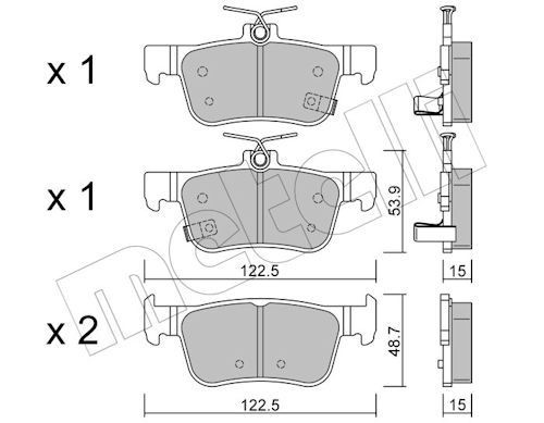 METELLI Brzdové doštičky/platničky 22-1131-0 METELLI 22-1131-0 Brzdové doštičky/platničky HONDA Civic X Coupe (FC) 1.5 177 KS 2021