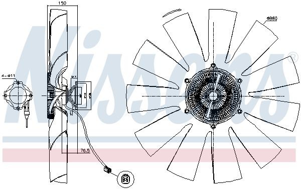 NISSENS Kytkin, jäähdytystuuletin 86211 86211 NISSENS Tuulettimen kytkin SMART FORTWO