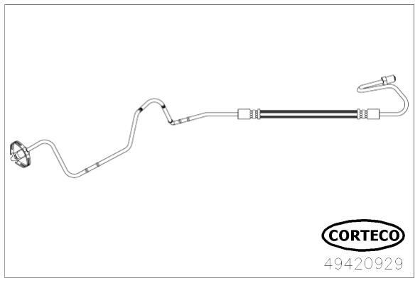 CORTECO Brzdová hadica 49420929 Brzdové hadice CORTECO Peugeot EXPERT 49420929