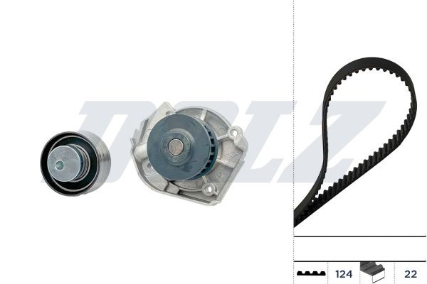 DOLZ Σετ ιμάντα χρονισμού με αντλία νερού KD119 DOLZ Σετ οδοντωτού ιμάντα HONDA KD119