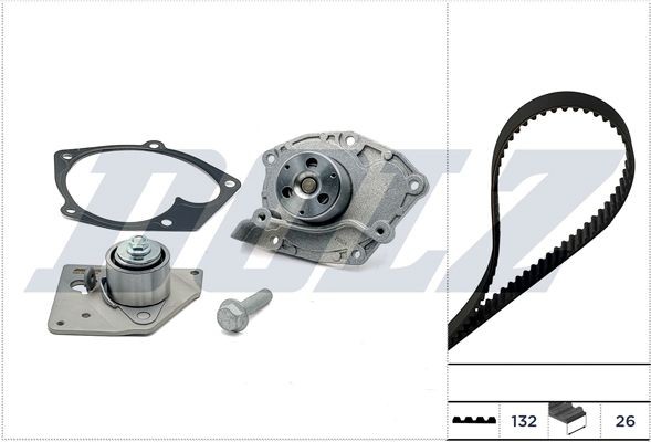 DOLZ Water pump and timing belt kit KD128 MITSUBISHI PAJERO / SHOGUN SPORT DOLZ timing belt kit KD128