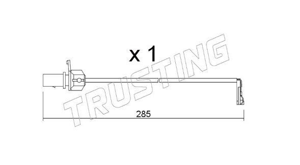TRUSTING Προειδοπ. επαφή, φθορά υλικού τριβής των φρένων SU.345 Δείκτης φθοράς TRUSTING Porsche 911 SU.345