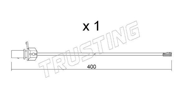 TRUSTING Výstrażný kontakt opotrebenia brzdového oblożenia SU.347 Snímač opotrebenia brzdových platničiek MG TRUSTING SU.347