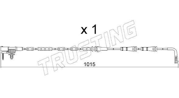 TRUSTING Προειδοπ. επαφή, φθορά υλικού τριβής των φρένων SU.357 Ένδειξη φθοράς TRUSTING Porsche 911 SU.357