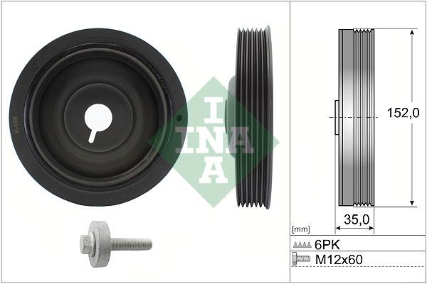 Riemschijvenset, krukas INA 544 0054 20 INA 544 0054 20: Krukas, poelie Nissan ALMERA 2003