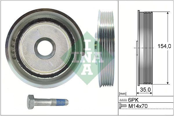 INA Kit pulegge, Albero motore / a gomito 544 0112 20 INA 544011220 Puleggia cinghia Nissan QASHQAI originali