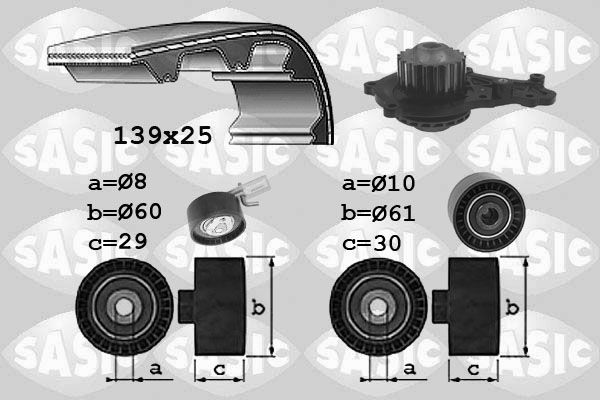 SASIC Kamremssats med vattenpump 3900037 3900037 SASIC kamremssats Ford KUGA