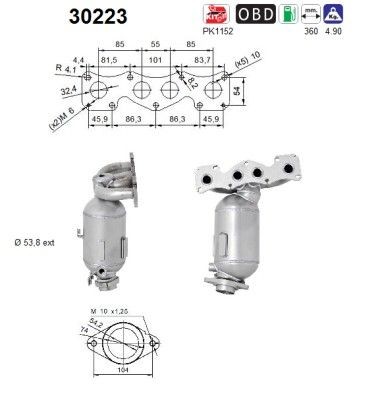 AS Καταλύτης 30223 AS 30223 Καταλύτης Renault Sandero Stepway 2 σε χαμηλές τιμές