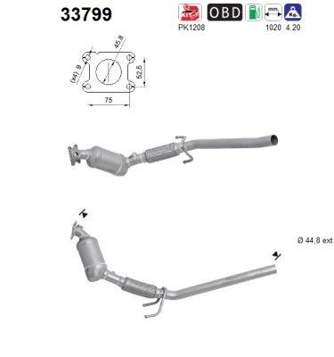 Katalysator AS 33799 AS 33799 Uitlaat katalysator Seat IBIZA 2020