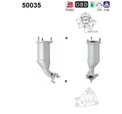 AS Catalizzatore 50035 Costo Catalizzatore AS CHEVROLET 50035