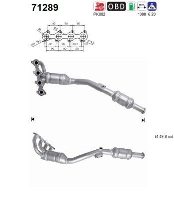 AS Καταλύτης 71289 AS 71289 Καταλύτες Mercedes Benz B W245 τιμες
