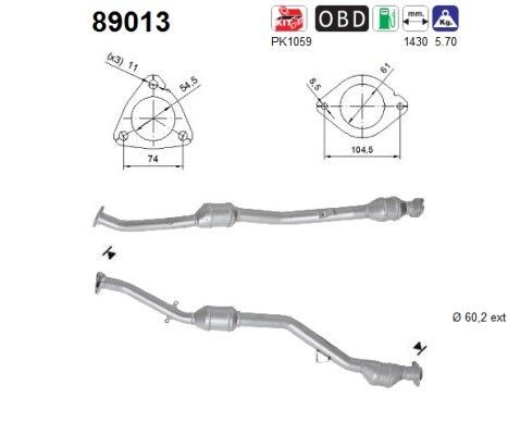 AS Catalizzatore 89013 AS 89013 Catalizzatore di scarico Legacy II Sedan (BD) prezzo