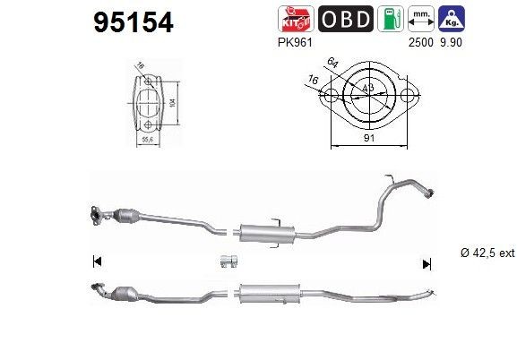 AS Katalysator 95154 AS 95154 Uitlaat katalysator Maybach 62 goedkoop