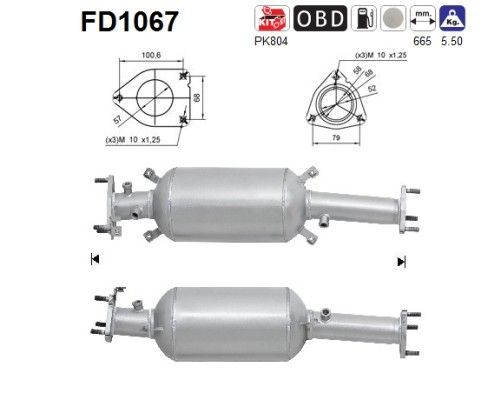 AS Partikkelfilter FD1067 Partikkelfilter Honda RE FD1067 AS
