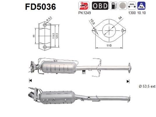 Kvēpu filtrs AS FD5036 AS FD5036: Kvēpu filtrs Mazda 6 2013