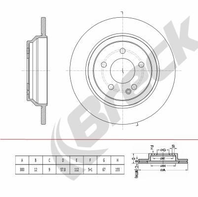 BRECK Bremseskive BR 078 SA100 Bremseskiver BRECK TRANSIT COURIER BR 078 SA100 billige