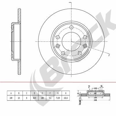 BRECK Remschijf BR 081 SA100 Peugeot 308 Remschijf BRECK BR 081 SA100